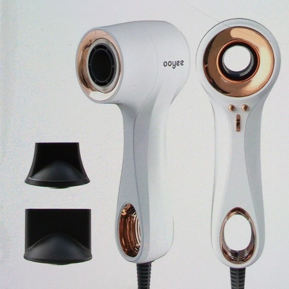 White‎ and Gold Hair Dryer with Attachments